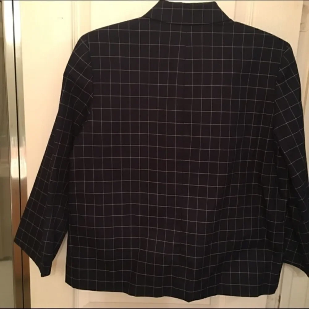 Jones New York Jacket . Navy with White Checks